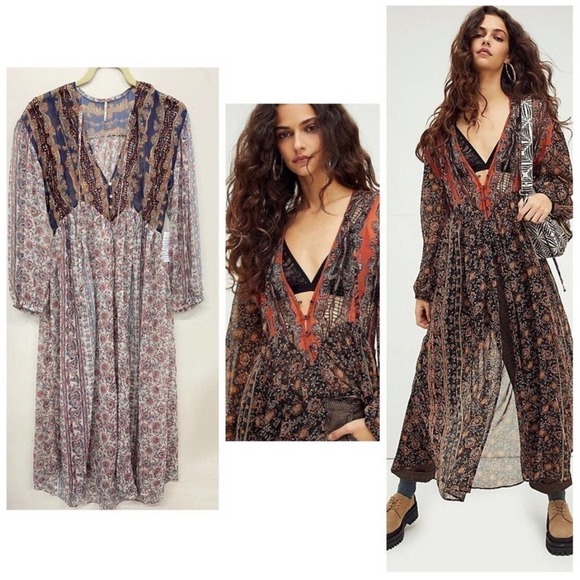 New with Tags Free People Free Flowing Printed Maxi Top XS - Picture 1 of 4